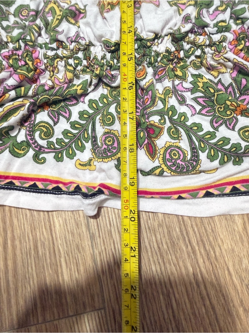 Johnny Was Strapless Paisley Camisole in Cream with Olive & Pink Motifs - Picture 5 of 8